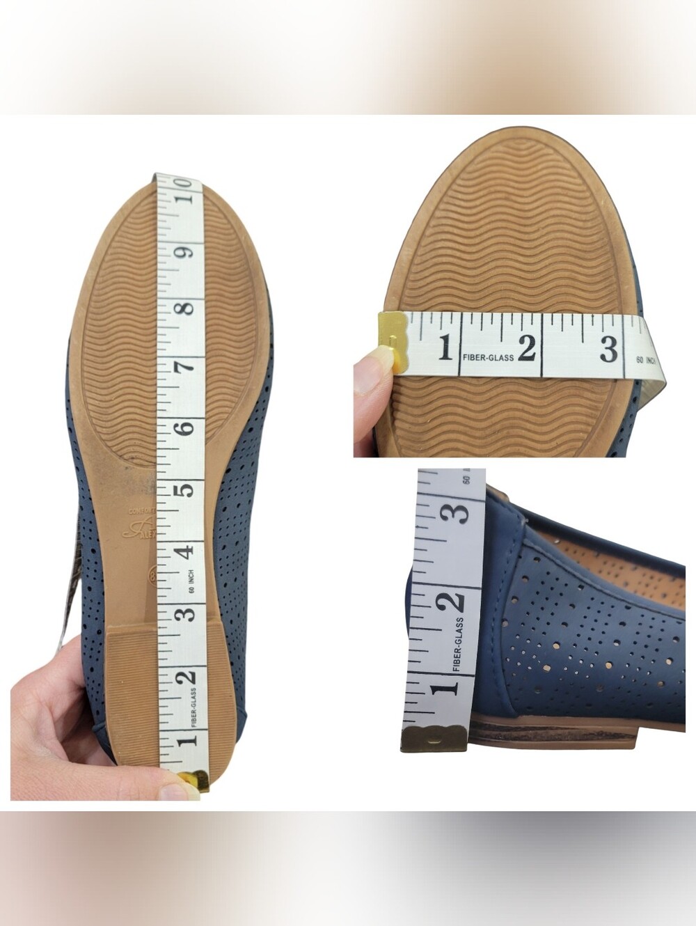 Alexis Bendel Preppy Perforated Comfort Loafers Blue Slip On Flats Women’s 8.5W - Picture 15 of 17